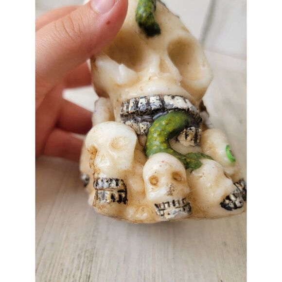 Halloween AS IS skull snake creepy prop spider candle home decor - Picture 5 of 11